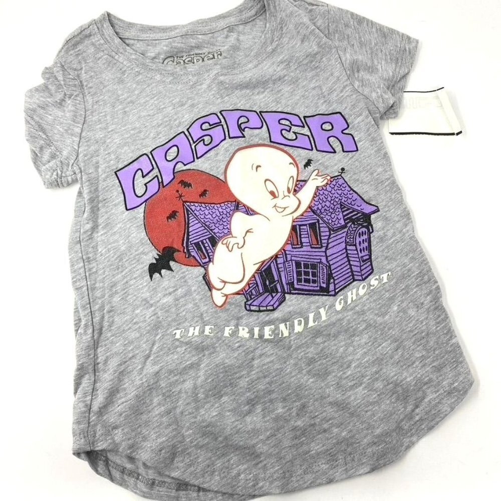 Girls' Casper the Friendly Ghost Halloween Short Sleeve Graphic T-Shirt Heather